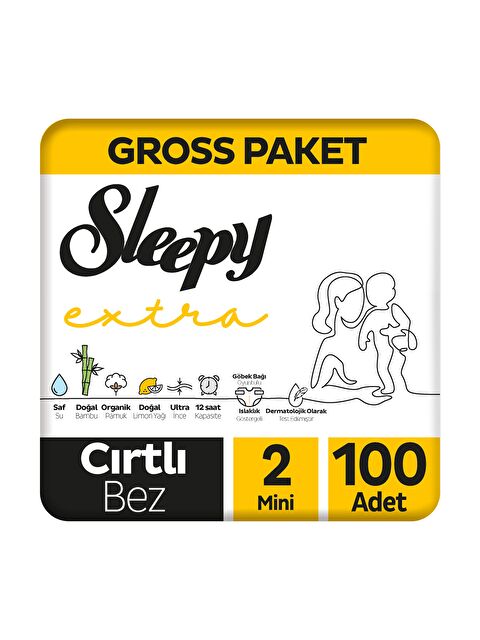 Sleepy Extra Günlük Aktivite Gross Paket Bebek Bezi 2 Numara Mini 100 Adet - S000401650-10231