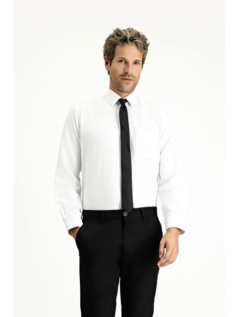 Kiğılı Uzun Kol Regular Fit Klasik Yaka Oxford Pamuklu Kolay Ütülenebilir Büyük Beden Gömlek - S000405671-20063