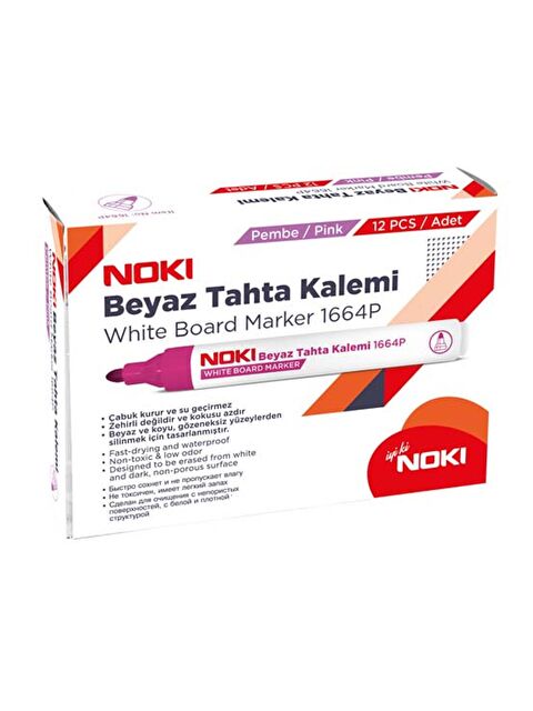 Noki Doldurulabilir Beyaz Tahta Kalemi Pembe 12 Adet - S000080866-20024