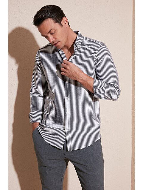 Buratti Pamuklu Slim Fit Düğmeli Yaka Gömlek CF23S112237 - S000000725-21164