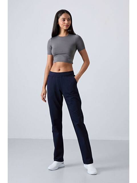 Tommylife İndigo Yüksek Bel Cepli Rahat Form Klasik Paça Kadın Eşofman Alt - 94185 - S000084529-23093