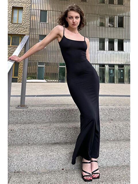 Madmext Siyah Uzun Asklı Basic Elbise Mg1852 - S000030047-19351