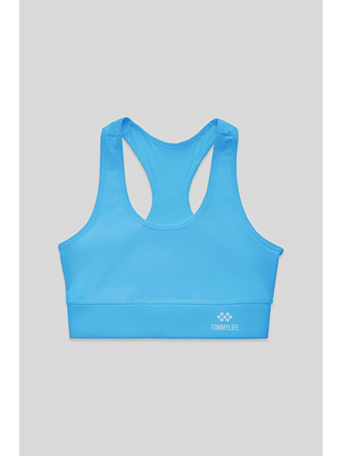 Tommylife Turkuaz Sırt Detaylı Dar Kalıp U Yaka Kadın Spor Büstiyer - 97120 - S000033478-20055