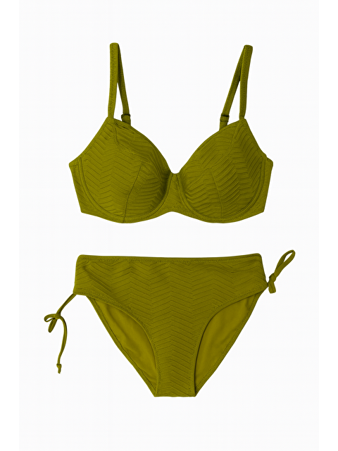 Hazelin Kadın Haki Desenli Büyük Beden Astarlı Bikini Takım HZL25S-LC4004 - S000341890-18547