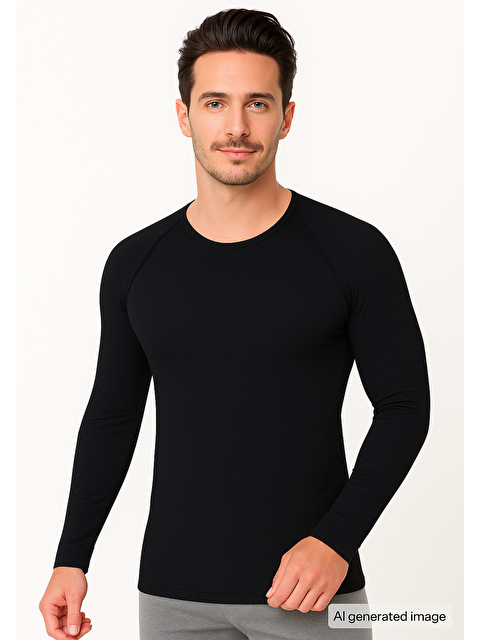 Tutku Elit Erkek Siyah Termal Üst Fanila  İçlik - S000227143-19351