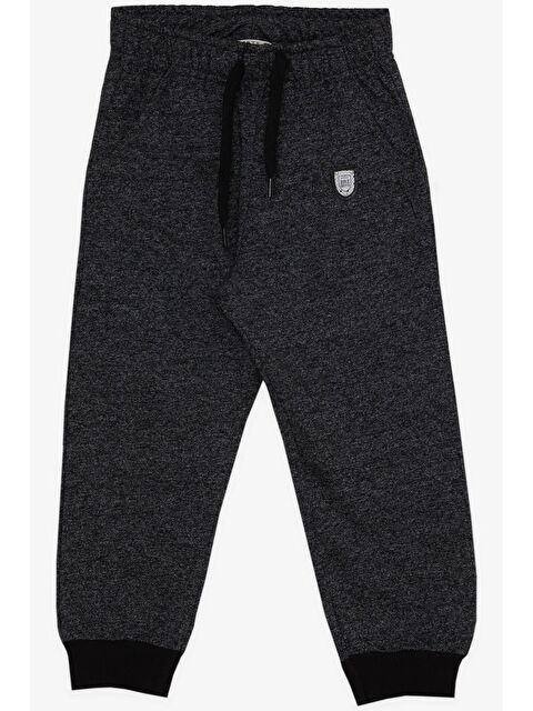 Breeze Erkek Çocuk Eşofman Altı Armalı Cepli Bağcık Aksesuarlı Siyah Melanj (1.5-5 Yaş) - S000070428-37216