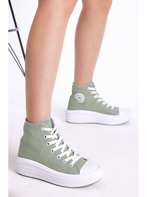 TONNY BLACK Kadın Mint Yeşili Rahat Kalıp Kalın Tabanlı Uzun Spor Ayakkabı - S000051399-18194