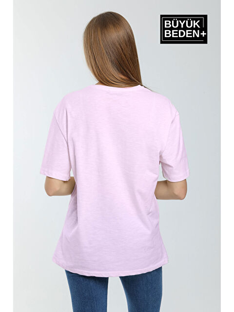 Süperlife Kadın Büyük Beden Willams.Brooklyn Baskılı Bisiklet Yaka Tshırt SPR25BTSK15 - S000374895-20024