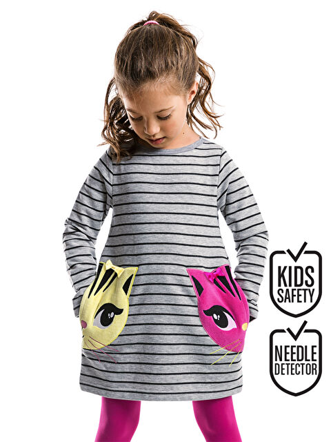 Denokids İkiz Kedi Kız Çocuk Elbise - S000009673-23173