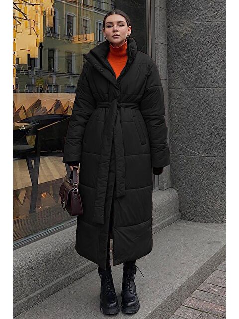 Madmext Siyah Uzun Şişme Mont - S000079899-19351