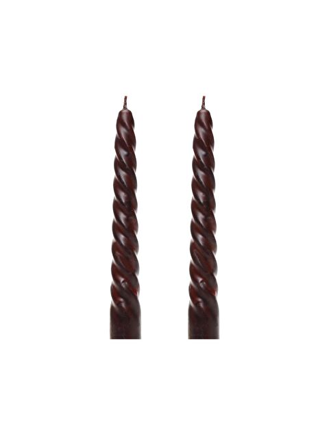 Missi 2'li Burgulu Kahverengi Şamdan Mum Seti - S000080939-19413