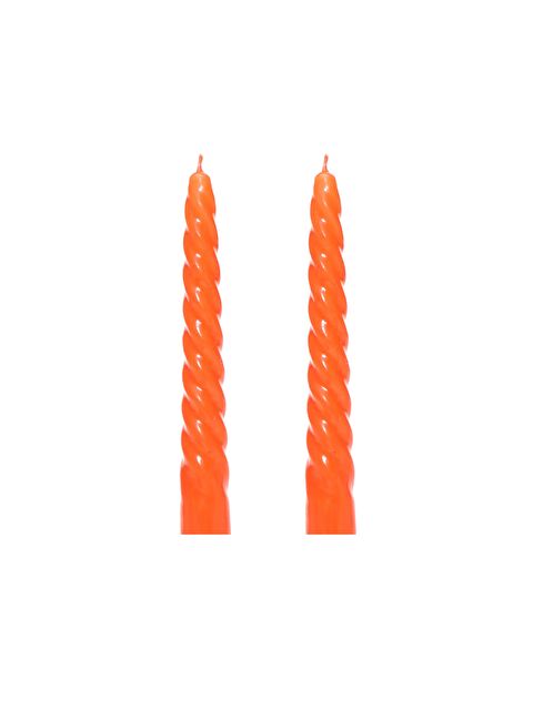 Missi 2'li Burgulu Turuncu Şamdan Mum Seti - S000080011-20013
