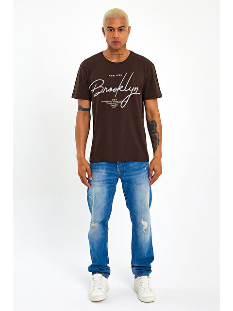 Süperlife Erkek Bisiklet Yaka Oversize Fit Tişort SPR22TS110 - S000014674-19413