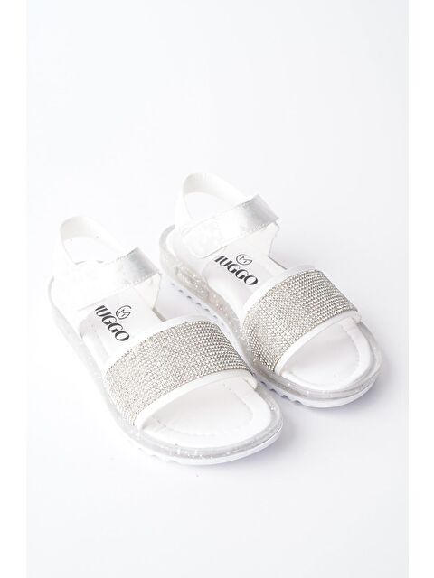Muggo WİNNİE Günlük Hafif Taban Taşlı  ve Cırtlı Kız Çocuk Sandalet - S000152799-20063