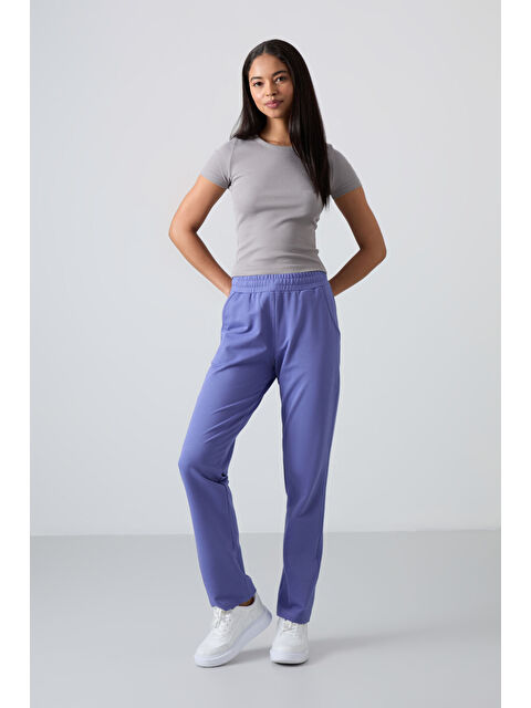 Tommylife Eflatun Yüksek Bel Cepli Rahat Form Klasik Paça Kadın Eşofman Alt - 94584 - S000029654-20038