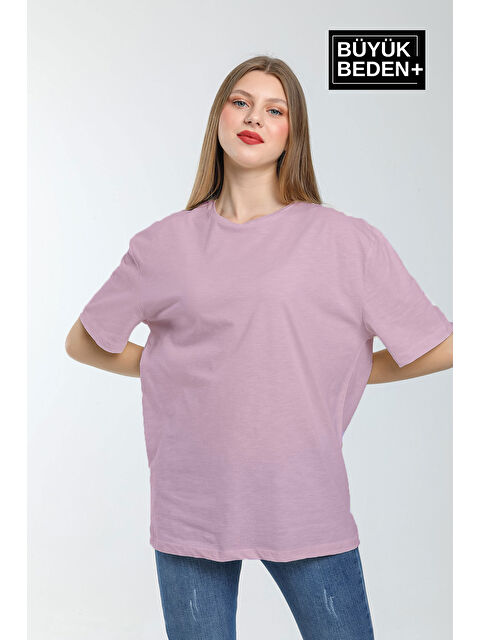 Süperlife Kadın Büyük Beden Bisiklet Yaka Tshırt SPR25BTSK10 - S000358137-17878