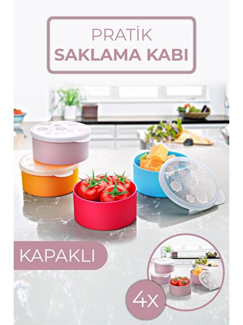 Nandy Home 4'lü Plastik Mini Saklama Kabı NO COLLER - S000013149-23173