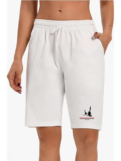 Süperlife Kadın Yelken Baskılı Standart &Regular Kalıp Şort SPR25SRk083 - S000375269-19965