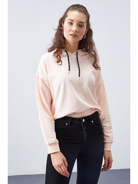 Tommylife Somon Uzun Kol Rahat Form Kapüşonlu Kadın Sweatshirt - 97115 - S000084494-24085