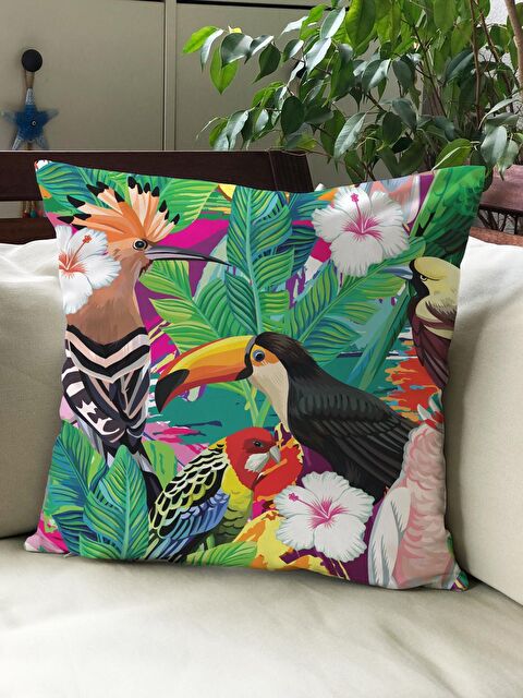 Evmila Kadife Doku Çift Taraf Baskılı Torpik Desen 43x43 cm Tekli Kırlent Kılıfı - S000022094-23173