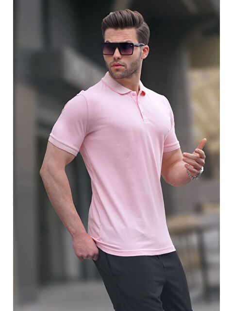 Madmext Pembe Regular Fit Erkek Polo Yaka Tişört 6105 - S000015936-20024