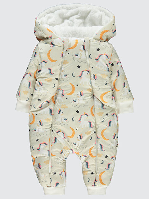 Civil Kız Bebek Astronot Tulum 6-18 Ay Ekru - S000284514-19965