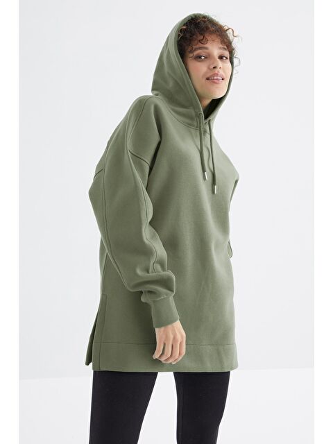 Tommylife Çağla Reglan Kol Basic Kapüşonlu Oversize Tunik - 97242 - S000056457-19416
