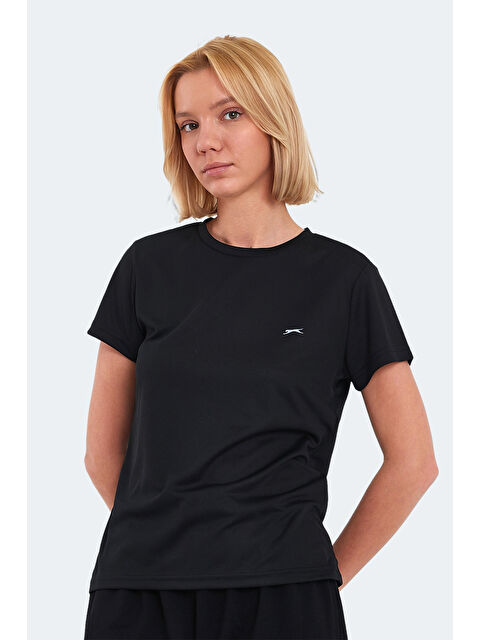SLAZENGER RACING Kadın Siyah Tişört