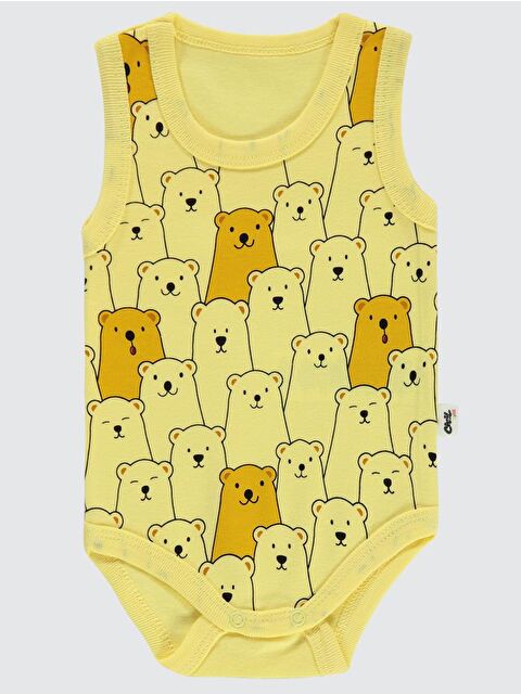 Civil Baby Ayıcık Empirme Baskılı Sfr.Kol1-36 Ay Çıtçıtlı Badi - Sarı 6-9 Ay - S000203556-20072