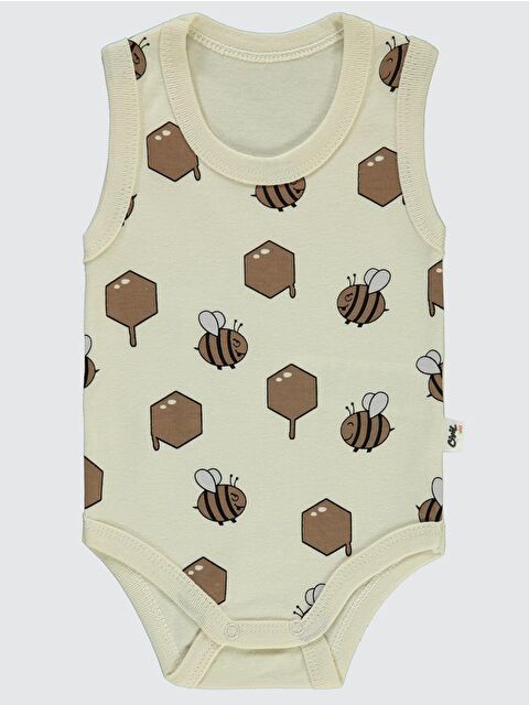 Civil Baby Arı Baskılı Sfr.Kol1-36 Ay Çıtçıtlı Badi - Bej 12-18 Ay - S000203101-19928