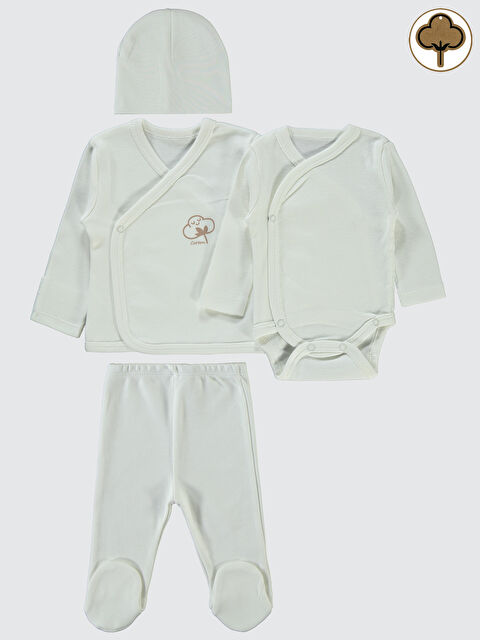 Civil Baby Prematüre 4'lü Organik Zıbın Takımı Ekru - S000220691-19965