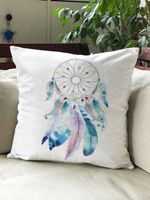 Evmila Kadife Doku Çift Taraf Baskılı 43x43 cm Tekli Kırlent Kılıfı - S000022096-23173