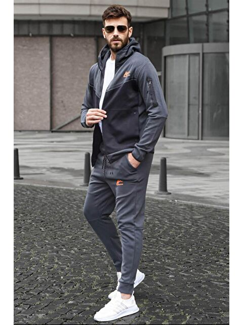 Madmext Füme Fermuarlı Erkek Eşofman Takımı 5697 - S000056717-33408