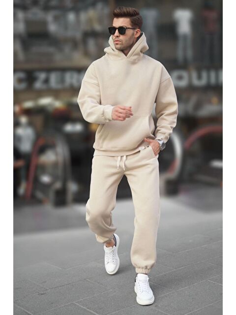 Madmext Bej Kapşonlu Basic Eşofman Takımı 5925 - S000056720-19928