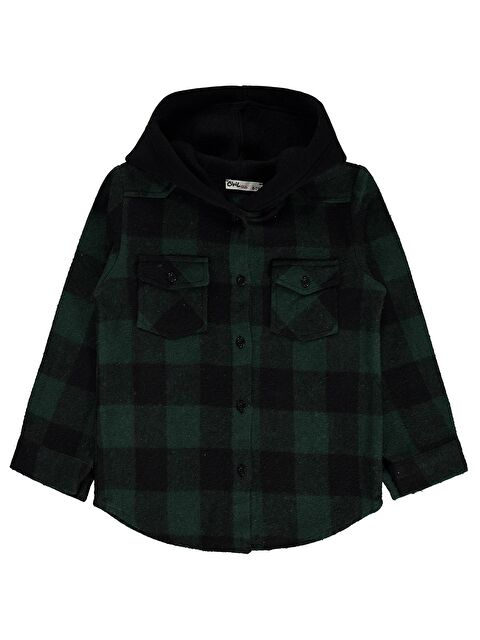 Civil Girls Dama Desenli 6-9 Yaş Gömlek - Haki 9-10 Yaş - S000496934-18547