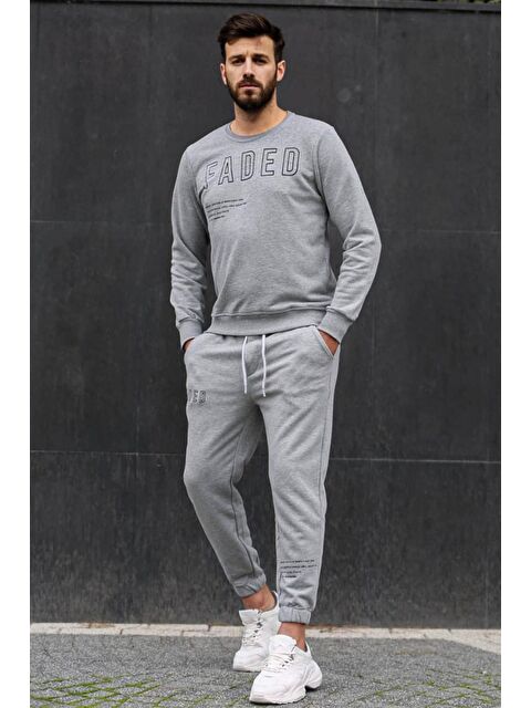 Madmext Gri Baskılı Erkek Eşofman Takımı 4679 - S000031739-20600