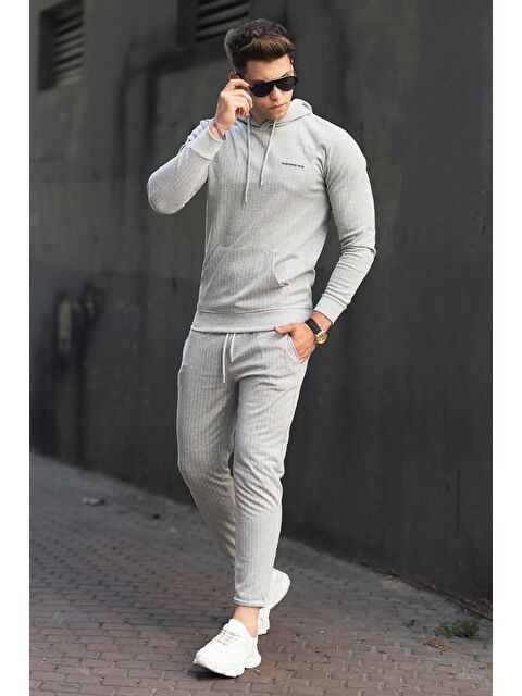 Madmext Gri Çizgili Erkek Eşofman Takımı 48224692-1 - S000031742-20600
