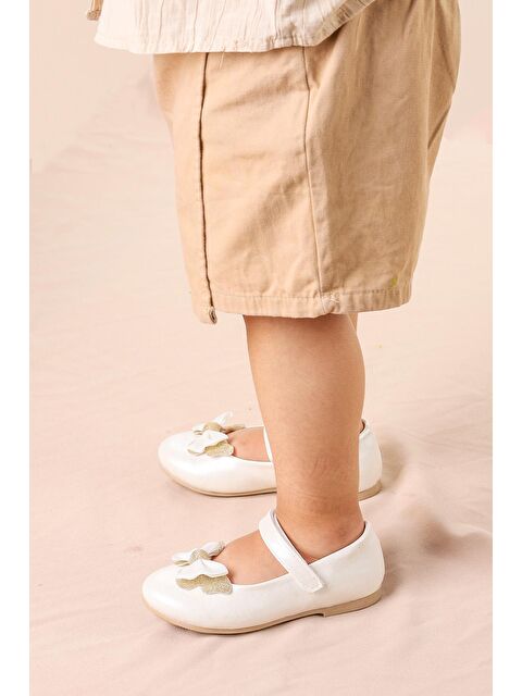 Kiko Kids Taşlı Cırtlı Kız Çocuk Fiyonklu Babet Ayakkabı Ege 204 Cilt - S000022911-17219