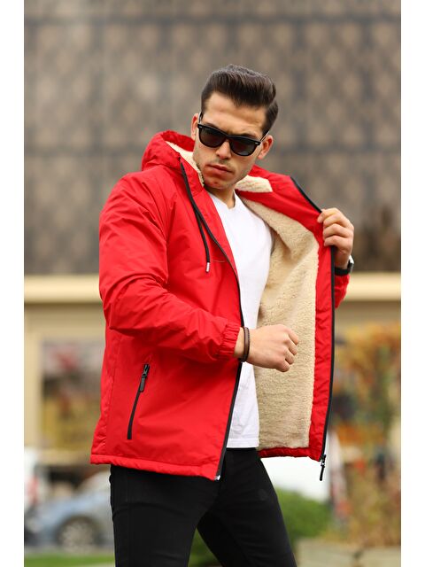 Comstar Erkek Içi Kürklü Suya Dayanıklı Kapüşonlu Cepli Yağmurluk - S000177918-20045