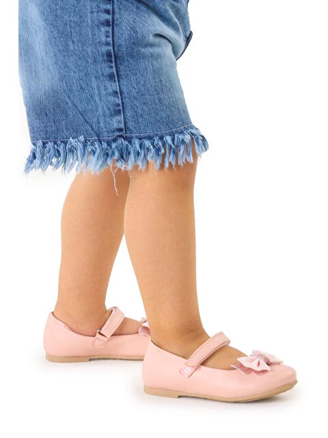 Kiko Kids Taşlı Cırtlı Kız Çocuk Fiyonklu Babet Ayakkabı Ege 204 Cilt - S000022911-23490