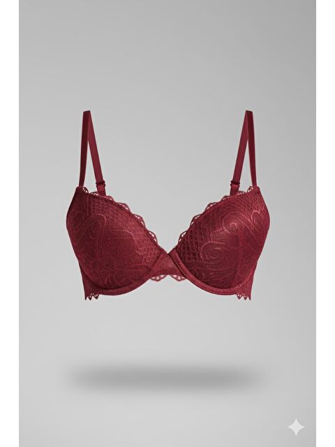 C&City Dantelli Destekli Sütyen C18115 Mürdüm - S000221901-20036