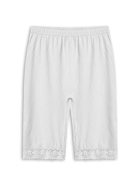 Hnx Pamuklu Fitilli Dokulu Paçası Dantel Detaylı Kadın Kısa Tayt - S000145011-20063