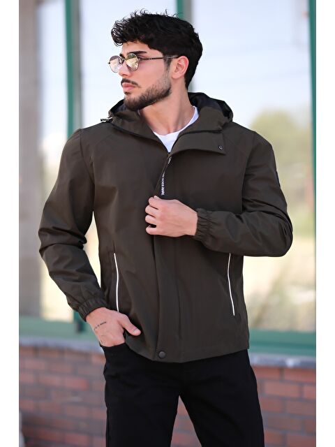 Stilkombin Baskılı Spor Likra Kumaş Erkek Yağmurluk Mevsimlik PLDP 2967 - S000148911-18547