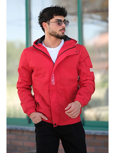 Stilkombin Kol Cepli Baskılı Spor Elastan Kumaş Erkek Yağmurluk Mevsimlik - S000148918-20045