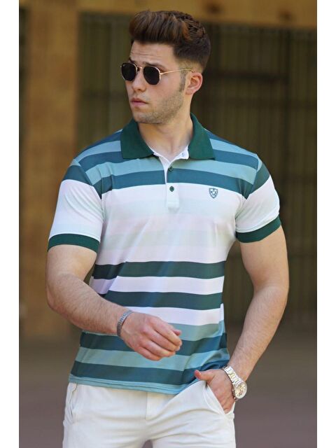 Madmext Yeşil Polo Yaka Erkek Tişört 5279
