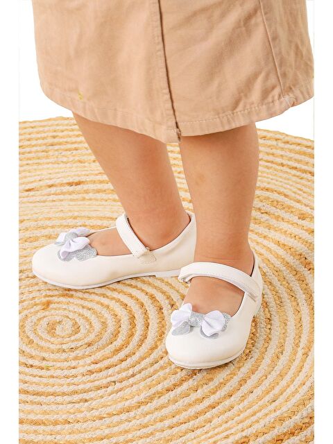 Kiko Kids Taşlı Cırtlı Kız Çocuk Fiyonklu Babet Ayakkabı Ege 204 Cilt - S000022911-20063