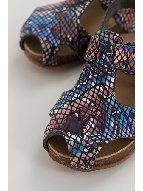 Mnpc Unisex Çocuk Graffiti Deri Ortopedik Destekli Çocuk Sandalet - S000063834-37349