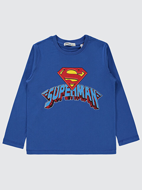 Civil Superman Erkek Çocuk Sweatshirt 10-13 Yaş Saks - S000284312-23710