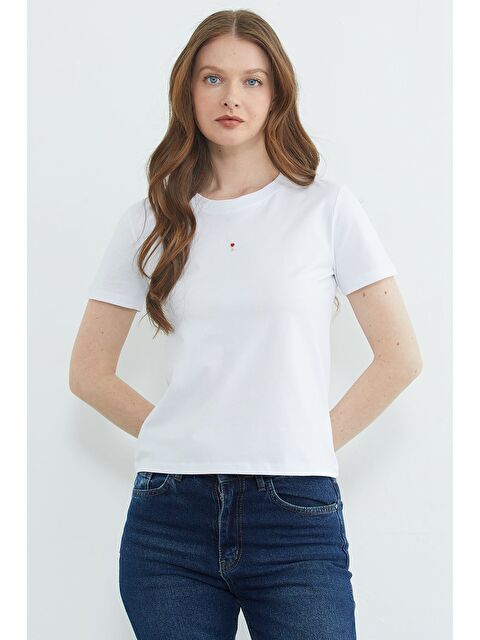 Fullamoda Anahtar Aksesuarlı Bisiklet Yaka Tişört