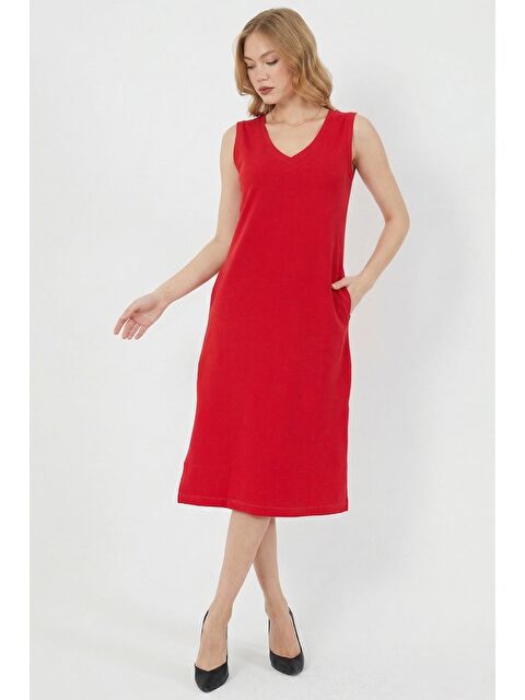 Fullamoda Fitilli Bisiklet Yaka Mini Boy Triko Elbise